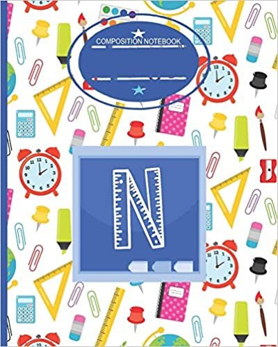 Composition Notebook N: Monogrammed Initial Primary School Wide Ruled Notebook indir