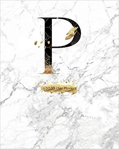 2020 Diary Planner: 8x10 Rose Gold & Black January to December 2020 Diary Planner With "P" Monogram on Luxury Gray Marble indir