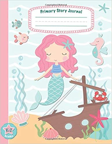 indir Primary Story Journal Grades K-2: Cute Mermaid Composition Notebook | Lined Paper with Dashed Midline + Creative Picture Space | Draw &amp; Write Kindergarten to Elementary | Under The Sea