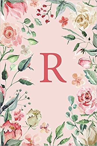 indir R: Floral Pink and White Roses and Peonies Monogram Sketchbook | 110 Sketchbook Pages (6 x 9) | Floral Watercolor Monogram Sketch Notebook | ... Letter Journal | Monogramed Sketchbook