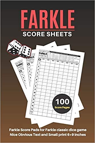 Farkle Score Sheets: V.5 Elegant design Farkle Score Pads 100 pages for Farkle Classic Dice Game | Nice Obvious Text | Small size 6*9 inch (Gift) (F. Scoresheets) indir