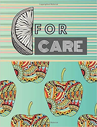 indir &#39;C for CARE&#39; College Ruled (Lines) Unusual Designed Pages: Inspiring Composition Notebook/Journal/Diary - Picture Cover, African Pattern Apples Blue Background