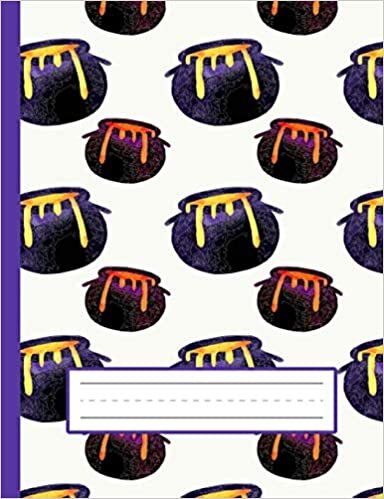 indir Colorful Potions In Cauldron - Halloween Primary Story Journal To Write And Draw For Grades K-2 Kids: Standard Size, Dotted Midline, Blank Handwriting Practice Paper With Picture Space For Girls, Boys