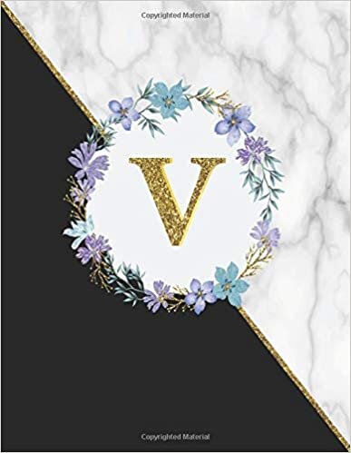 indir V : Initial Monogram Letter V Marble Sketchbook: Large Journal With Blank Papers For Drawing And Sketching Perfect Gift for Girls and Women (8.5&quot; x 11&quot;) with 110 Pages