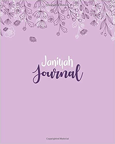 indir Janiyah Journal: 100 Lined Sheet 8x10 inches for Write, Record, Lecture, Memo, Diary, Sketching and Initial name on Matte Flower Cover , Janiyah Journal