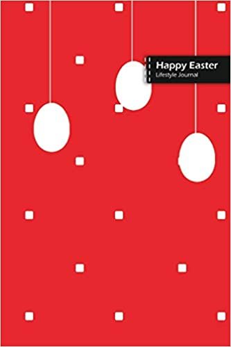 Happy Easter Lifestyle Journal, Blank Write-in Notebook, Dotted Lines, Wide Ruled, Size (A5) 6 x 9 In (Red)