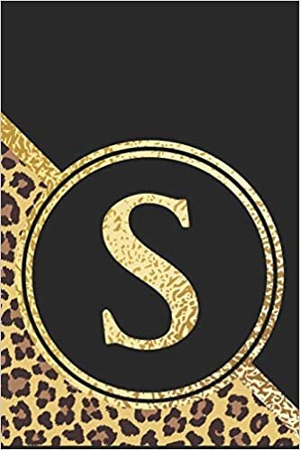 indir Letter S Notebook: Initial S Monogram Blank Lined Notebook Journal Leopard Print Black and Gold