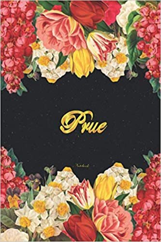 Prue Notebook: Lined Notebook / Journal with Personalized Name, & Monogram initial P on the Back Cover, Floral cover, Gift for Girls & Women indir