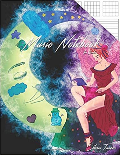 indir Music Notebook for Guitar: Blank Sheet Music Book Journal &amp; Diary 8.5x11 with cute Night Fairy and Black Cover for Song Writing or Notes. Large ... pages for Musicians, Composers and Students