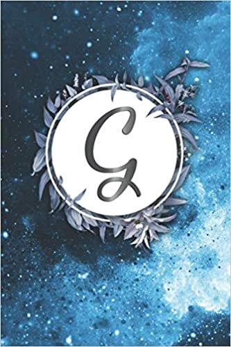 indir G: Fantasy Galaxy Wide Lined Notebook with Monogram Initial Letter G for Women &amp; Girls - Adorable Deep Space Personalized Blank Wide Lined Journal &amp; Diary - Cosmic Milky Way &amp; Nebula