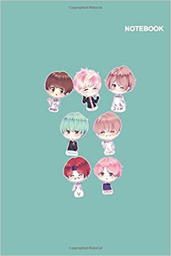 BTS k pop lovers notebook esperto: With Lined Pages, 110 College Ruled Paper, 6" x 9", Cute BTS Members Chibi Style Cover. indir