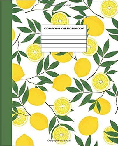 indir COMPOSITION NOTEBOOK: LEMON GREEN LEAVES COVER DESIGN/BLANK AND LINES JOURNAL , COLLEGE RULE RULED PAPER/ FOR KIDS GRADE K – 2, KINDERGARTEN, ... ADULTS , BOYS / FOR STUDENTS , PROFESSIONAL
