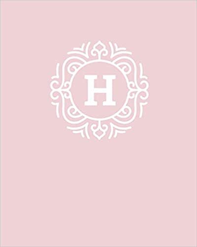 H: 110 Dot-Grid Pages | Monogram Journal and Notebook with a Pink Background and Simple Vintage Elegant Design | Personalized Initial Letter Journal | Monogramed Composition Notebook indir