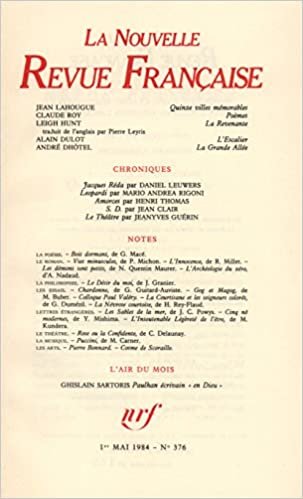 LA N.R.F. 376 (MAI 1984) (LA NOUVELLE REVUE FRANCAISE) indir