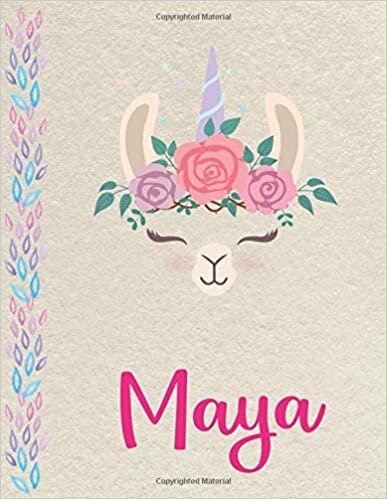 indir Maya: Personalized Llama Primary Composition Notebook for girls with pink Name: handwriting practice paper for Kindergarten to 2nd Grade Elementary ... composition books k 2, 8.5x11 in, 110 pages )