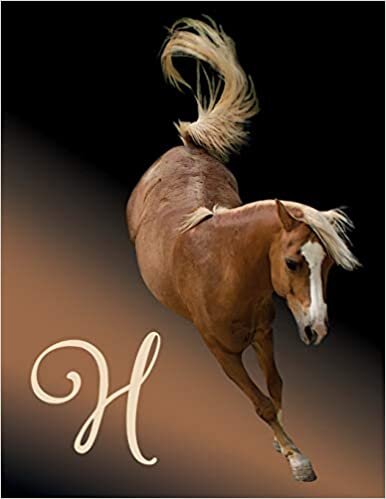 indir Horse Initial &#39;H&#39; Monogram Notebook: Custom Blank Lined Journal Personalized for Names Starting with Initial Letter H (Jotter, Notepad, Composition Book)