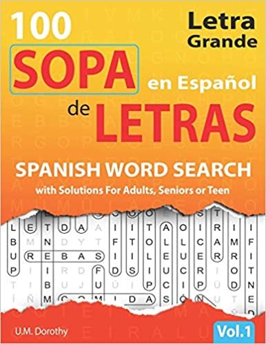 indir Sopa de Letras en Español Letra Grande: 100 Puzzles Spanish Word Search Large Print with Solutions For Adults, Seniors or s (Vol.1)