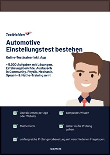 تحميل Automotive Einstellungstest bestehen: Online-Testtrainer inkl. App I + 5.000 Aufgaben mit Lösungen, Erfahrungsberichte, Austausch in Community, ... &amp; Mathe-Training uvm! (German Edition)