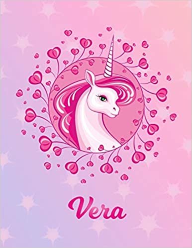 Vera: Unicorn Sheet Music Note Manuscript Notebook Paper | Magical Horse Personalized Letter V Initial Custom First Name Cover | Musician Composer ... Notepad Notation Guide | Compose Write Songs indir