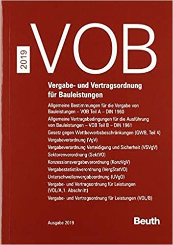 VOB Zusatzband 2019: Vergabe- und Vertragsordnung für Bauleistungen VOB Teil A (DIN 1960), VOB Teil B (DIN 1961), Gesetz gegen ... Konzessionsvergabeverordnung (KonzVgV), Verga indir