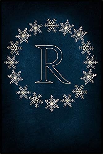 indir R: Monogram Initial Notebook Journal with Magical Snowflake Blue Cover