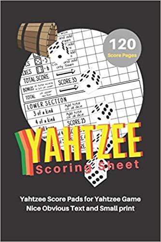 indir Yahtzee Scoring Sheet: V.18 Yahtzee Score Pads for Yahtzee Game Nice Obvious Text Small print Yahtzee Score Sheets 6 by 9 inch