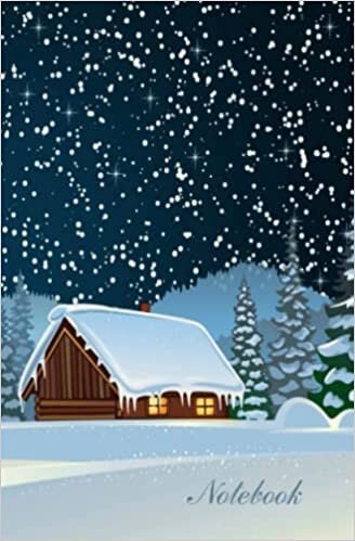 Amanda Carter Composition Notebook: Evening. Light in the window. A wooden house in a snow-covered forest Notebook in ruled | 100 Pages | 5.25" x 8" | Children Kids Girls Boys Teens Women Men تكوين تحميل مجانا Amanda Carter تكوين