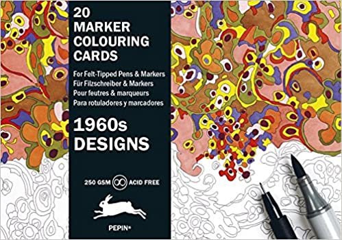 1960s Designs: Marker Colouring Card Book (Multilingual Edition): marker Colouring Cards indir