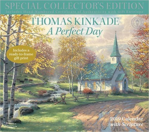 ダウンロード  Thomas Kinkade Special Collector's Edition with Scripture 2019 Deluxe Wall Calen: A Perfect Day 本