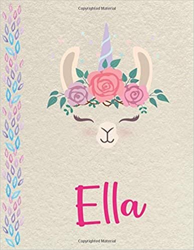 indir Ella: Personalized Llama Primary Composition Notebook for girls with pink Name: handwriting practice paper for Kindergarten to 2nd Grade Elementary ... composition books k 2, 8.5x11 in, 110 pages )