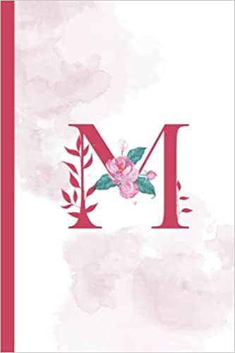 indir Letter M Notebook: Initial M Monogram Blank Lined Floral Notebook: 100 Pages (6x9), Journal Notebook
