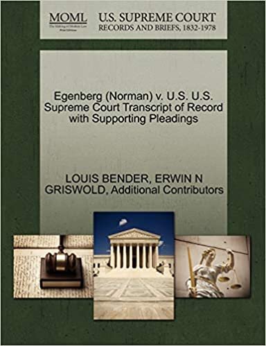 indir Egenberg (Norman) v. U.S. U.S. Supreme Court Transcript of Record with Supporting Pleadings