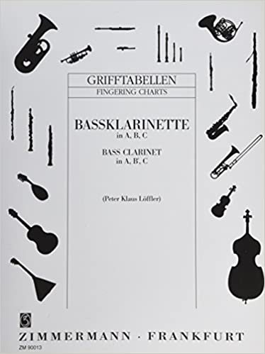 Grifftabelle für Bassklarinette in A, B, C: Bass-Klarinette in A, B, C.