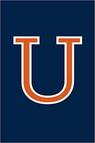 indir U: Monogram Journal Writing Composition Notebook or Diary. Navy with Orange Alphabet Initial Letter - 6&quot; x 9&quot; 110 College Ruled Blank Lined Pages With Space For Date.