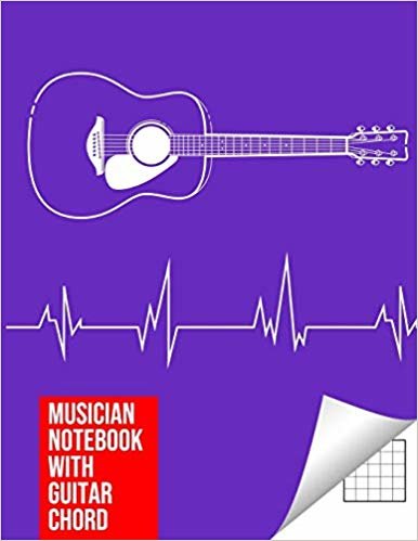 تحميل Musician Notebook with Guitar Chord - Guitar/Bass Fretboard Paper Cool Bassist Gift For A Bass Player Notebook guitar chords in deep Purple color Cover