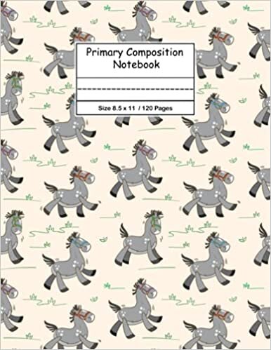 8.5 x 11 (120 pages): Primary Journal K-2 | Dotted Midline with Story Picture Space | Cute Pony Notebook for Girls, Kids, Teens