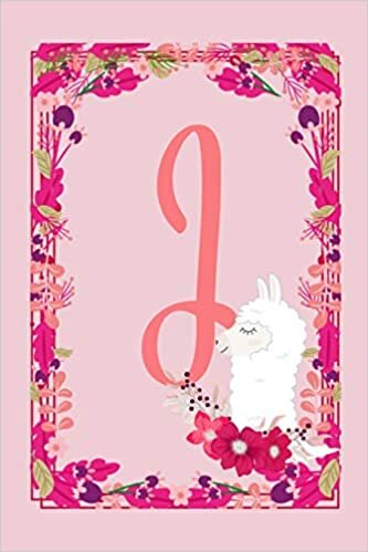 indir J: Letter J Monogram Initials Pink Llama Flowers Floral Notebook &amp; Journal