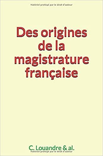 تحميل Des origines de la magistrature française