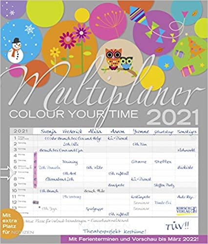 ダウンロード  Multiplaner - Colour your time 2021: Familienplaner, 7 breite Spalten 本