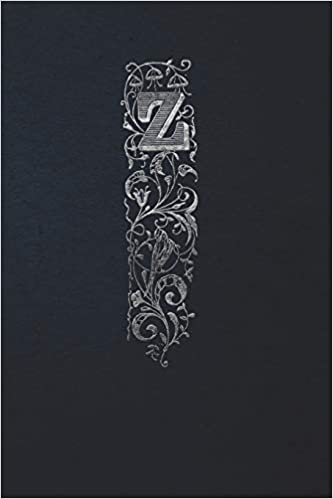 Notebook: Art Nouveau Initial Z - Silver on Black - Lined Diary / Journal indir