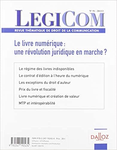 Legicom n°51 Le livre numérique : une révolution juridique en marche: LE LIVRE NUMERIQUE (DZ.LEGIPRESSE) indir