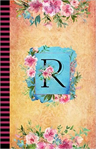 indir R: Watercolor Floral Monogram Journal/Notebook, 120 Pages, Lined, 5.5 x 8.5, Soft Cover Matte Finish