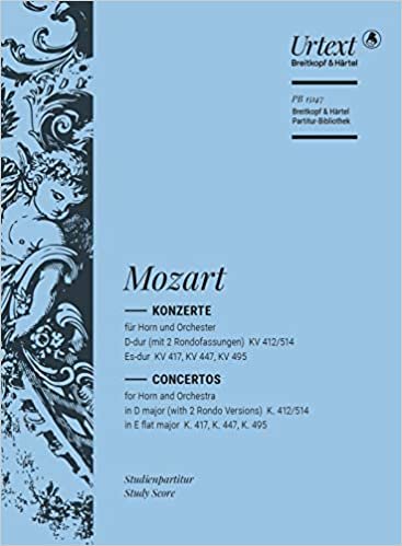 Konzerte für Horn und Orchester D-dur KV 412/514 und Es-dur KV 417, KV 447, KV 495 - Studienpartitur (PB 15147) indir