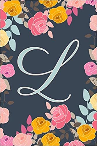 indir L: Letter L Journal, Ditzy Flowers, Personalized Notebook Monogram Initial, 6 x 9