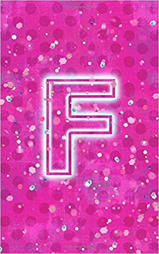 indir F: 5x8 personalized lined journal : pink batik confetti : monogram initial single letter F