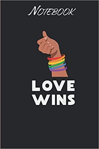 indir LOVE WINS PRIDE MONTHS GAY L LGBT AWARENESS: Notebook Gift - 114 Pages - 6x9 Inches: Black Soft Cover