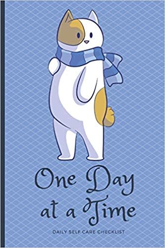 One Day at a Time: Daily Personal Inventory - Self Care - Blank Journal Notebook with Prompts for checking in - Comfy Cat Cover