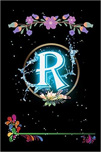 indir R: Floral Initial Monogram Letter R Notebook. Amazing Medium Lined Journal Notebook / Diary / Christmas &amp; Birthday Gift For Man &amp; Women