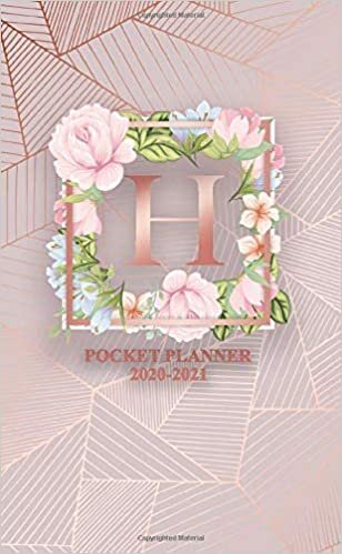 indir 2020-2021 Pocket Planner: Monogram Initial Letter H Two Year 2020-2021 Monthly Pocket Planner | Floral 2 Year 24 Months Spread View Agenda With Notes, ... List and Password Log | Girly Pink Rose Gold