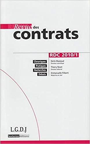 indir REVUE DES CONTRATS N 1 - 2010 (RDC)